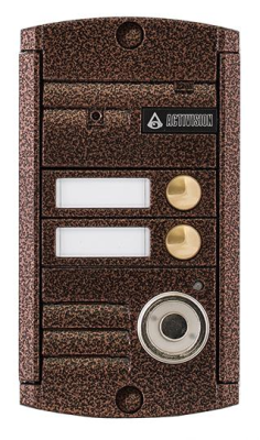 AVP-452 (PAL) TM Медь, Цветная вызывная 2-х абонентская панель с ТМ считывателем